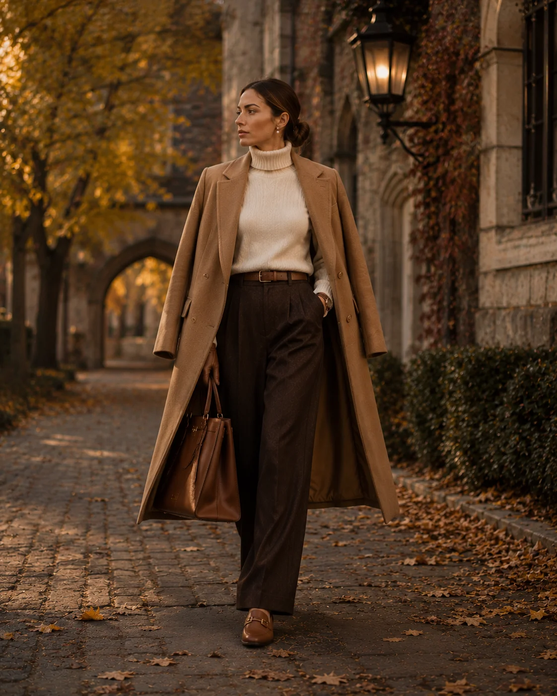 Outfit 1: The Camel Coat Statement