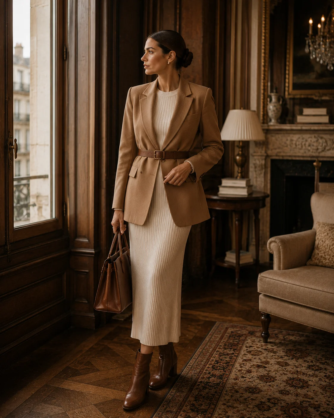 Look 10: The Blazer Over a Knit Sweater Dress