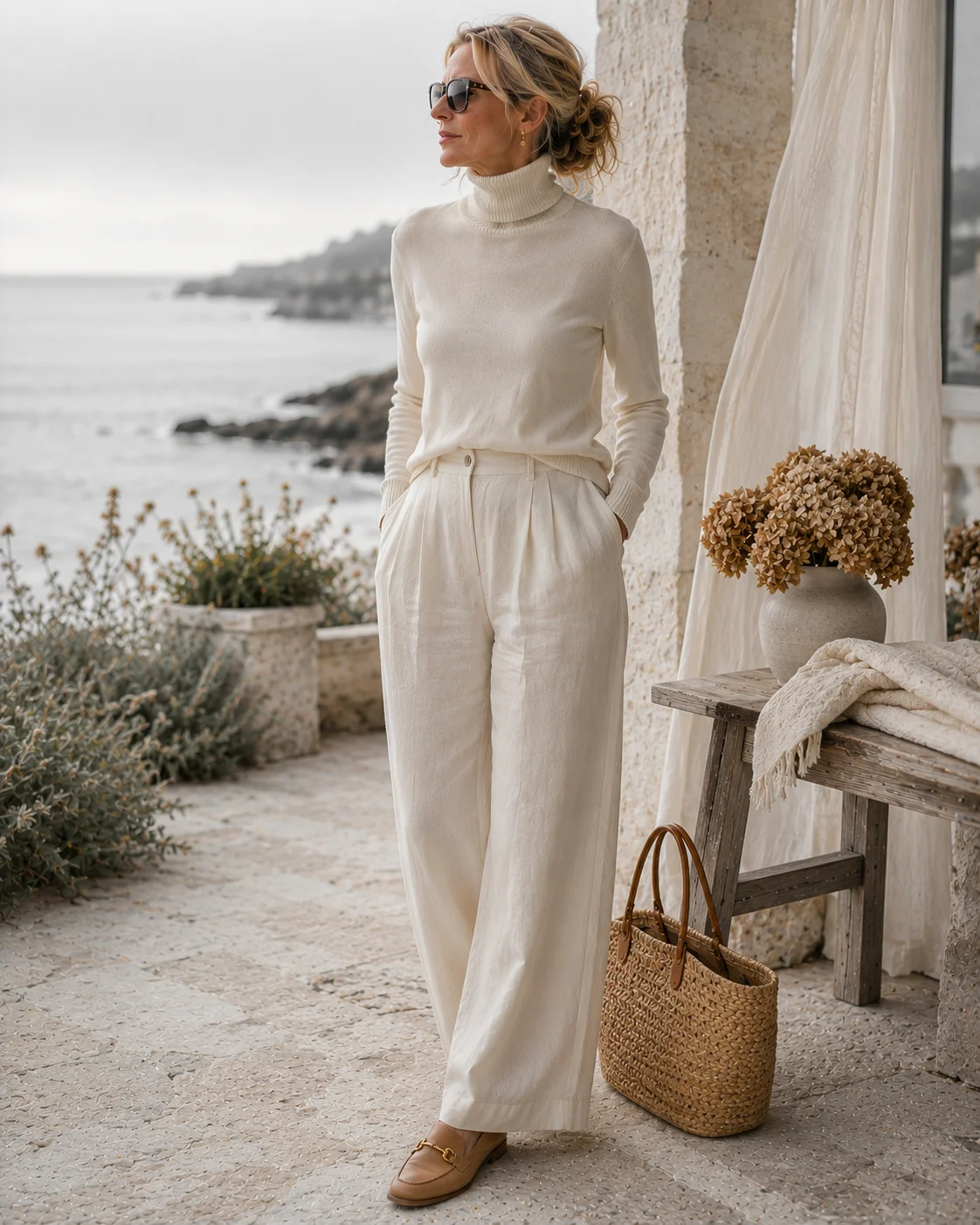 Outfit 12: The Cotton Turtleneck Coastal