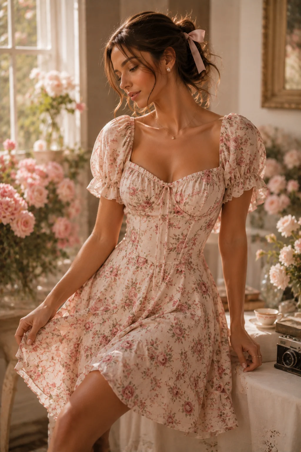 Outfit 15: The Rose Print Dress