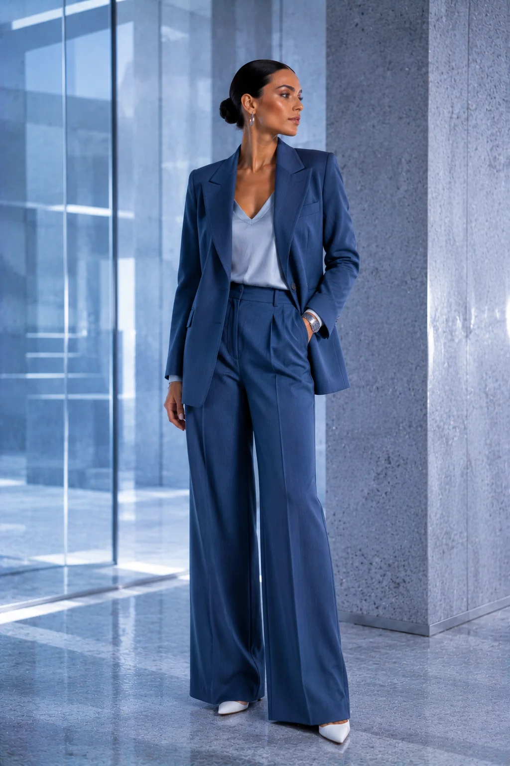 Outfit 18: The Steel Blue Power Look
