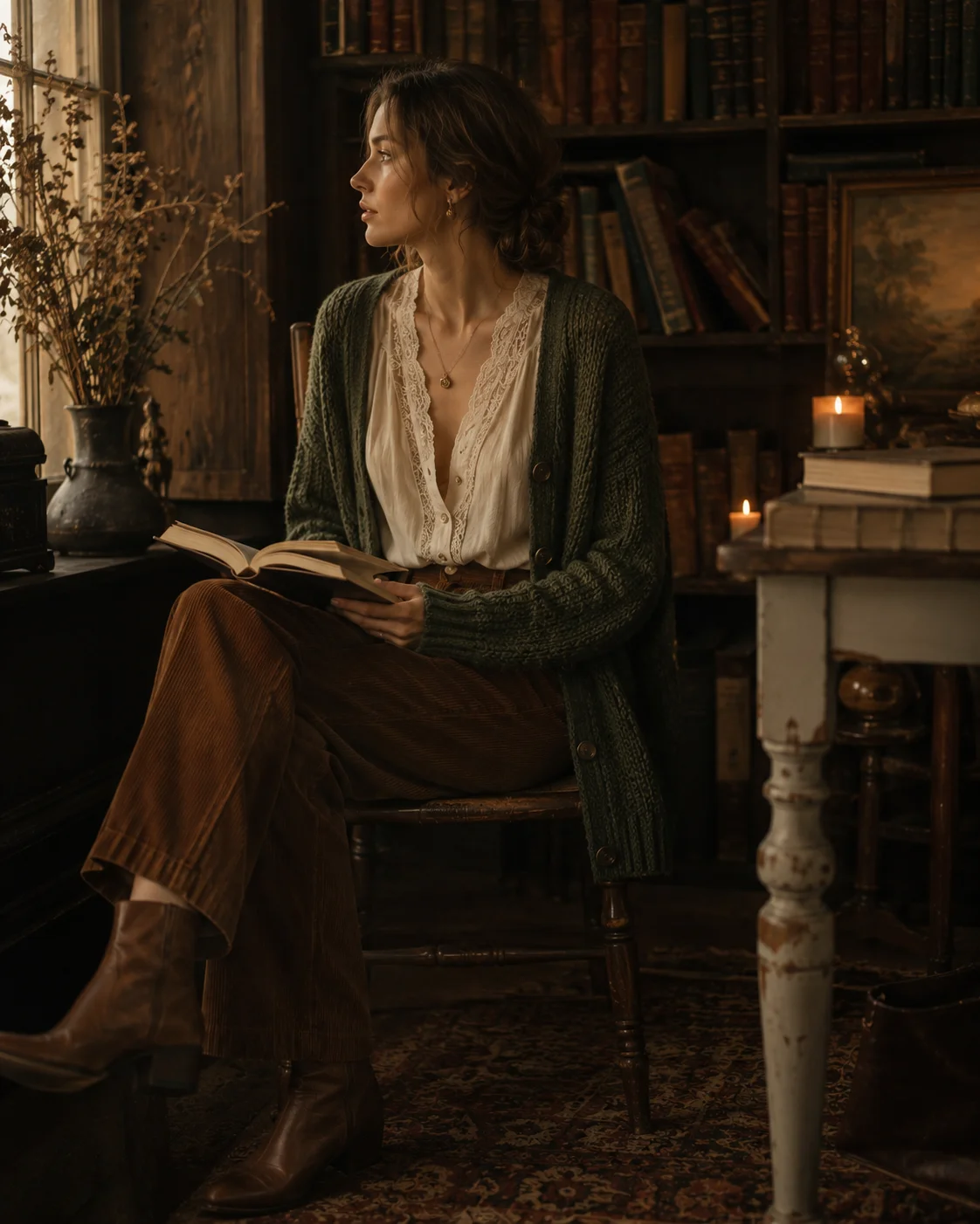 Outfit 2: The Corduroy and Lace