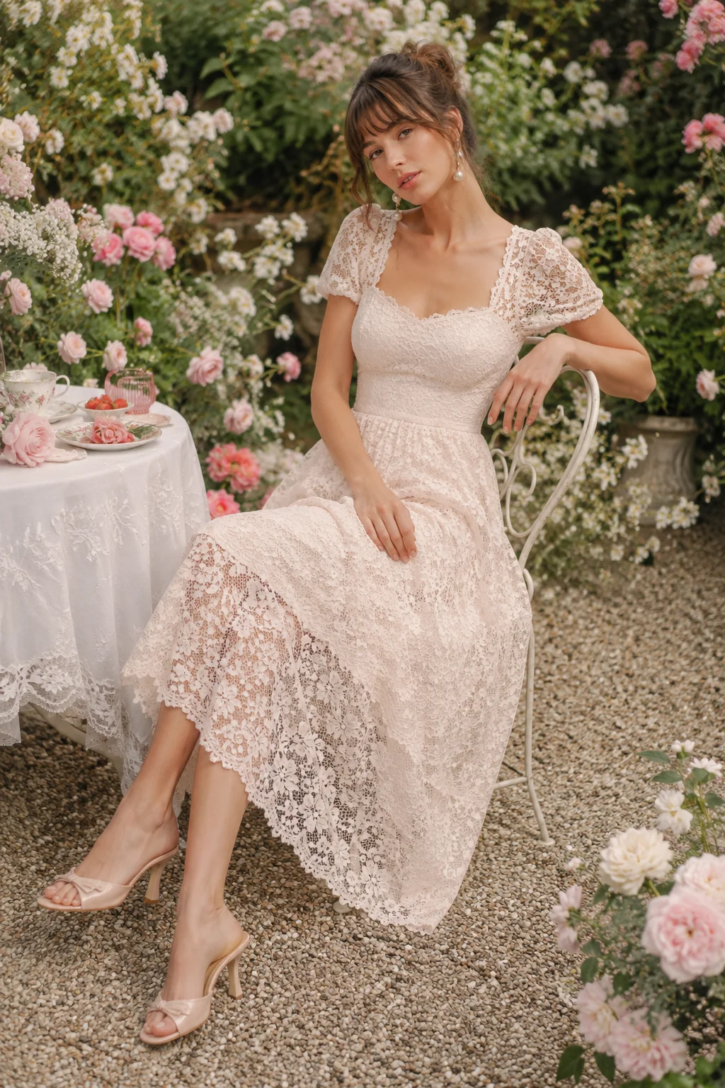 Outfit 4: The Lace Midi Dress