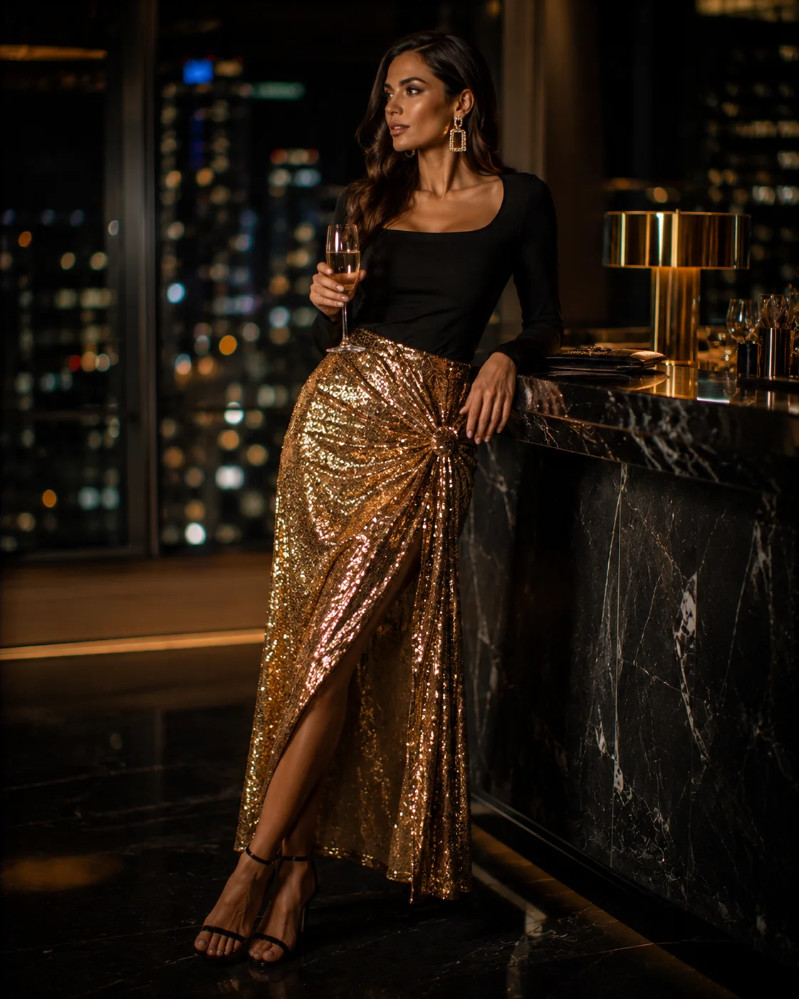 Outfit 4: The Sequin Skirt Outfit