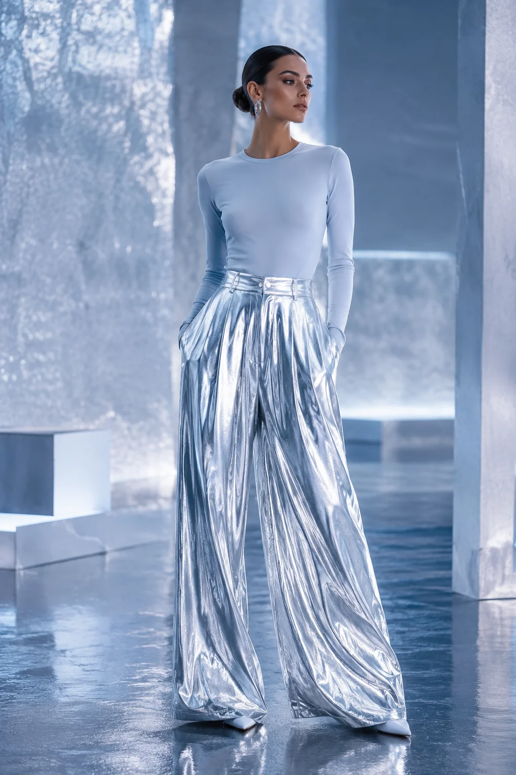 Outfit 4: The Silver Metallic Moment