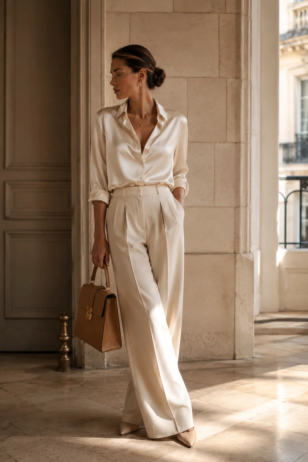 Outfit 5: The Silk Blouse Effect