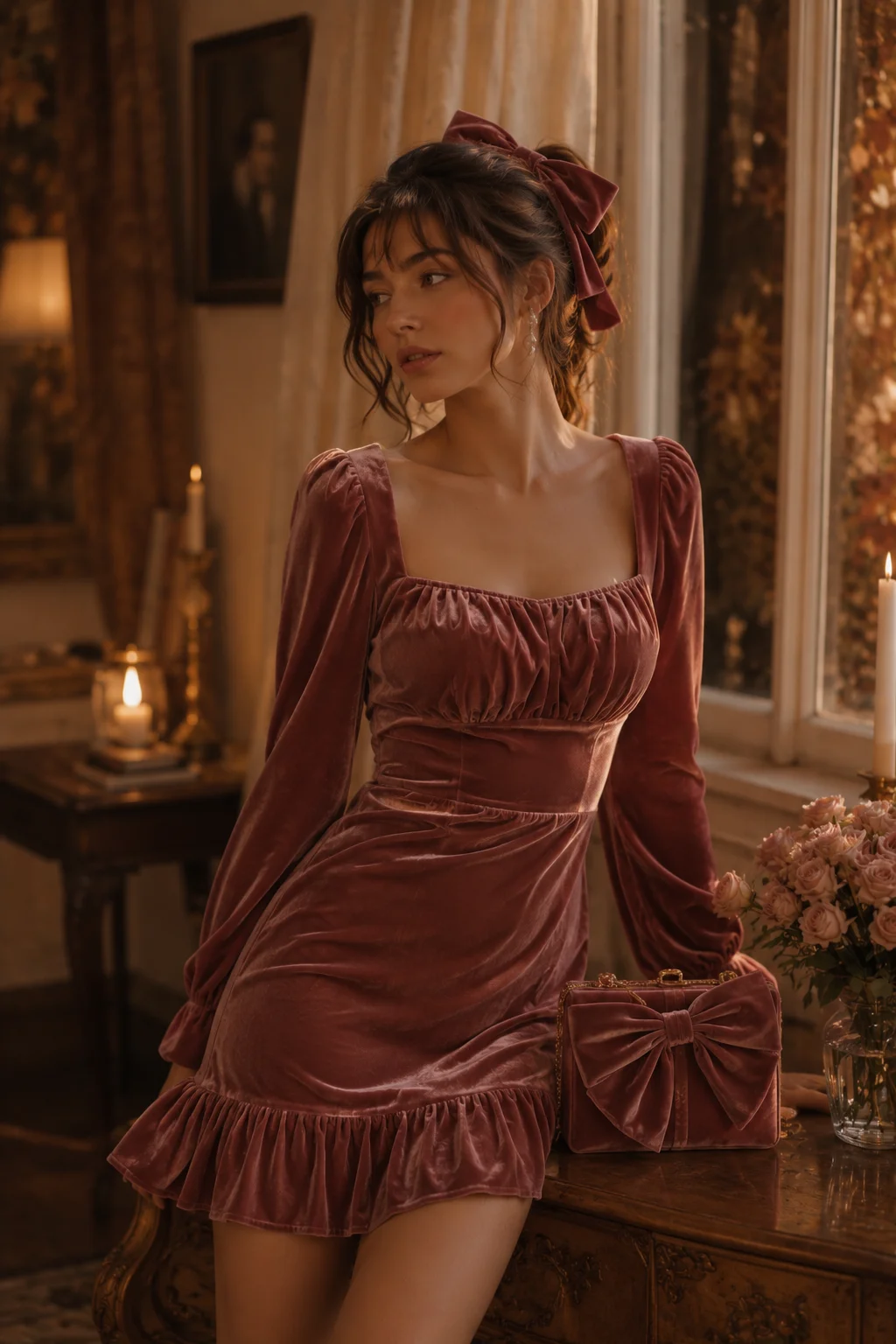 Outfit 6: The Velvet Bow Outfit