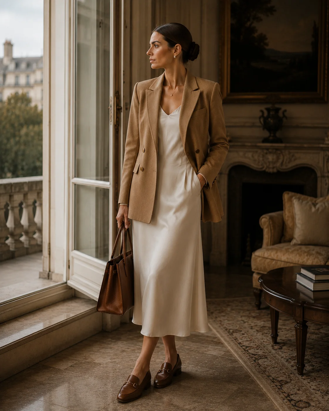 Look 6: The Blazer Over a Midi Dress