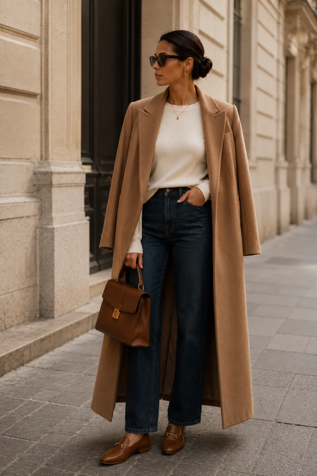 Outfit 8: The Camel Coat Over Everything