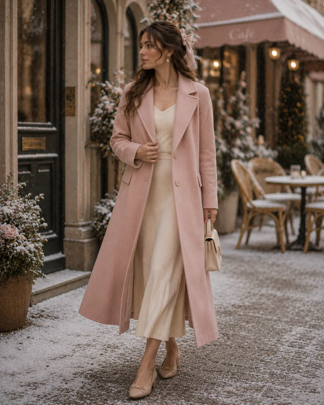 Outfit 11: The Coquette Pink Coat Winter