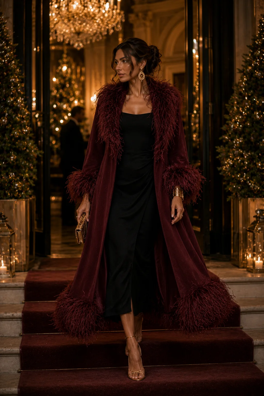 Outfit 11: The Feather Trim Festive