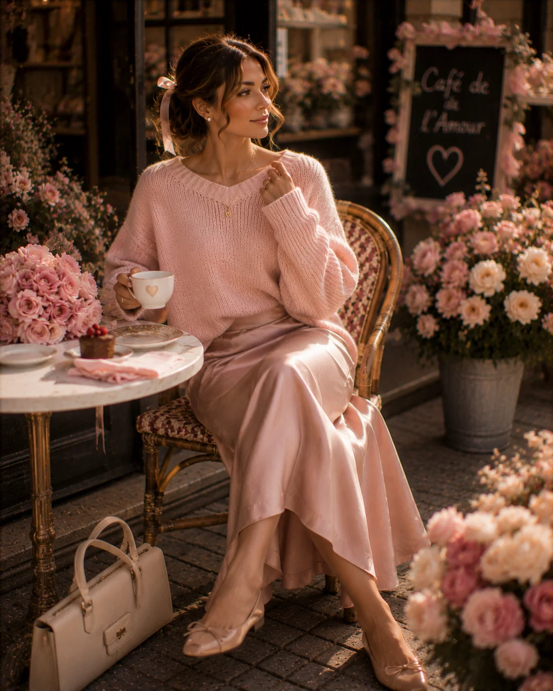 Outfit 11: The Soft Pink Knit Valentine