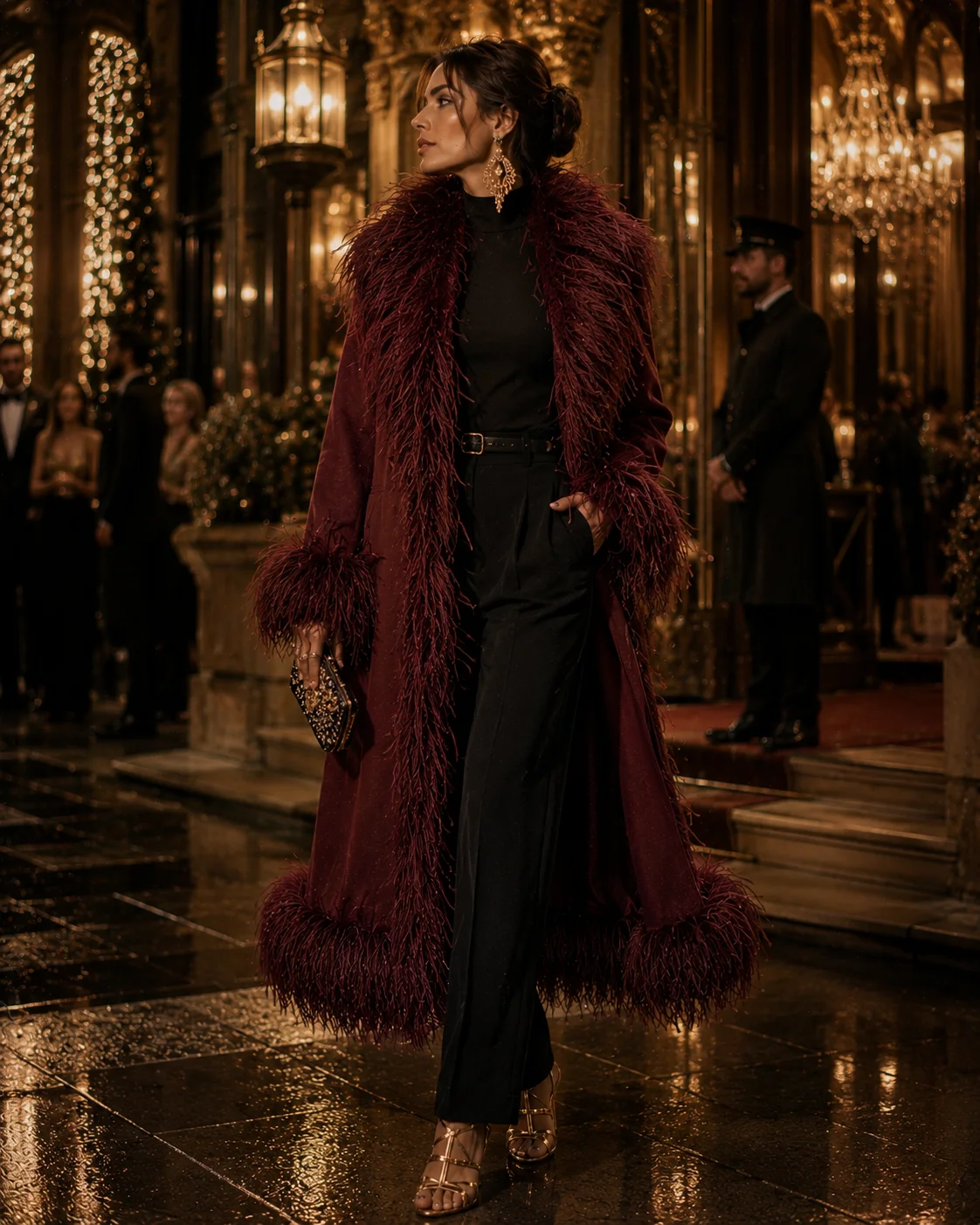 Outfit 13: The Glamoratti Feather Coat Winter