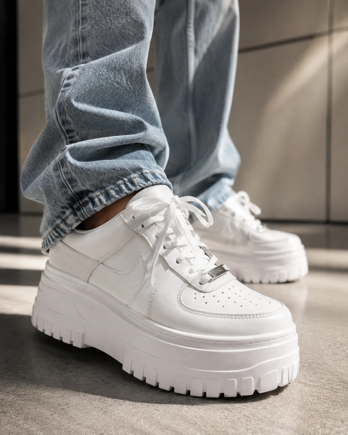 Piece 13: White Platform Sneakers