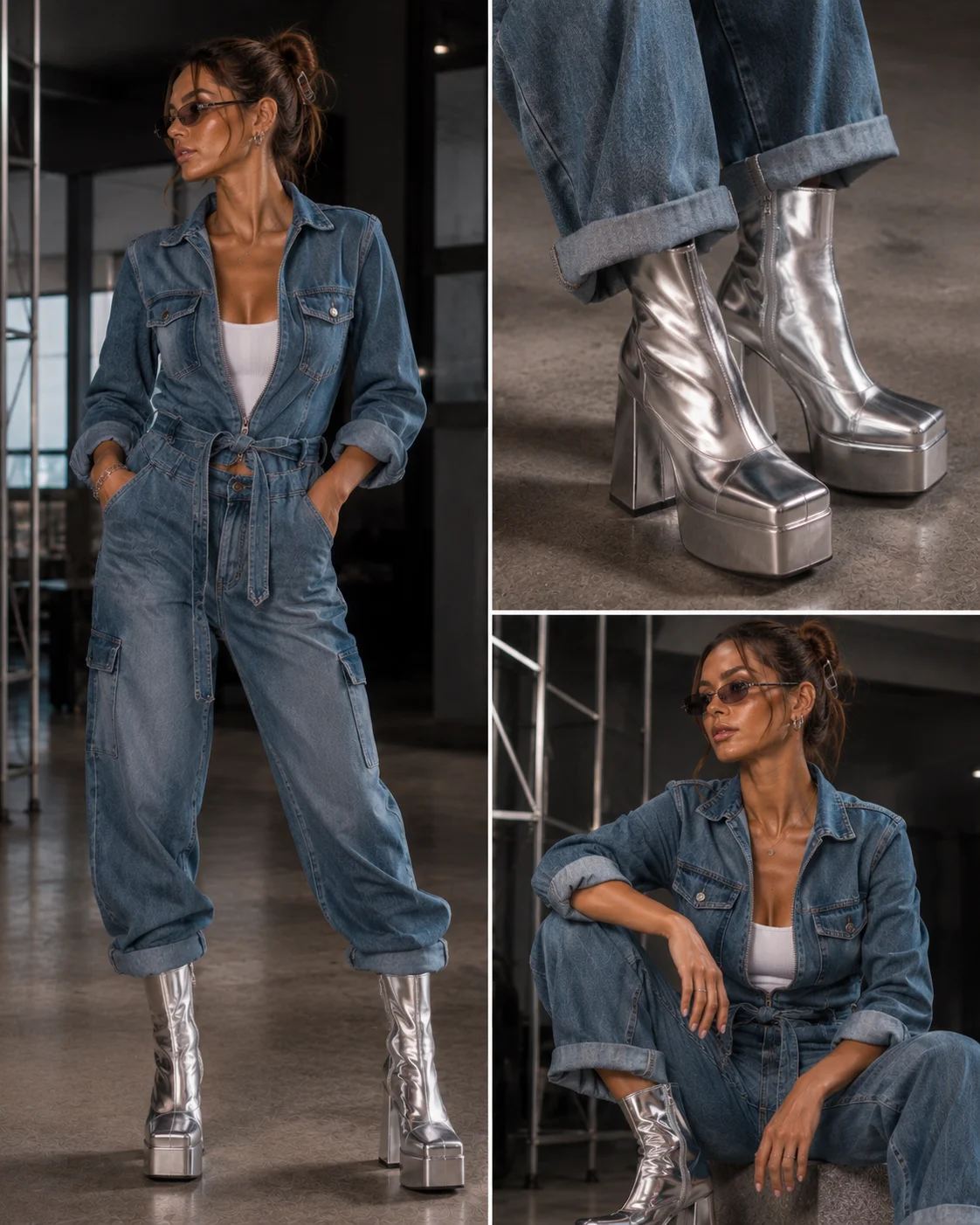 Platform Square-Toe Boots