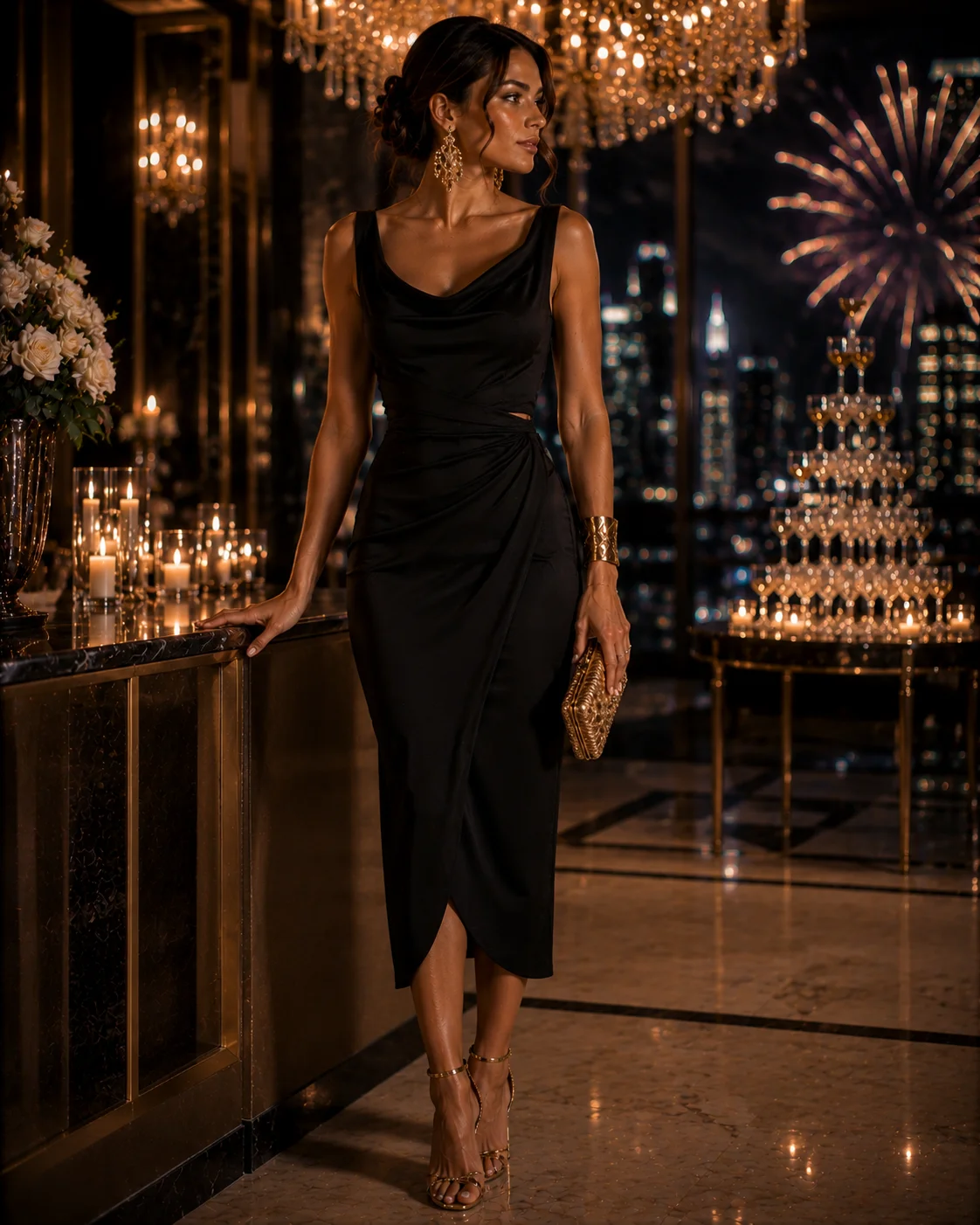 Outfit 17: The Sleek Black and Gold