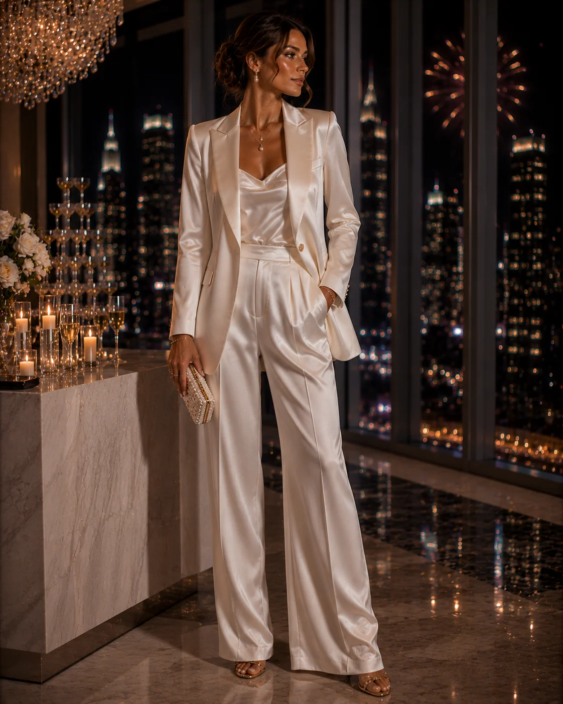 Outfit 18: The Ivory Silk Suit