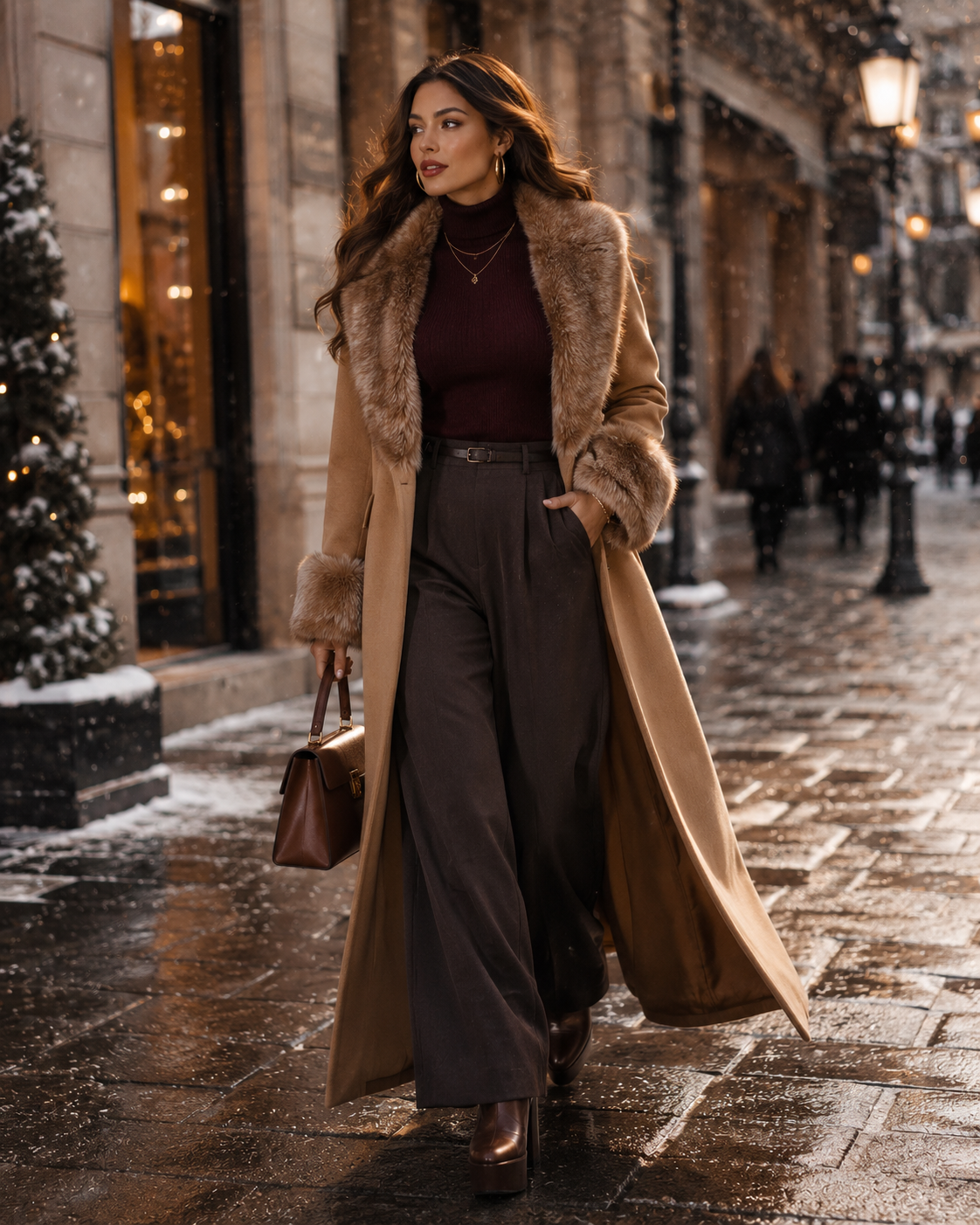 Winter Look 3: The Faux Fur Trim Coat