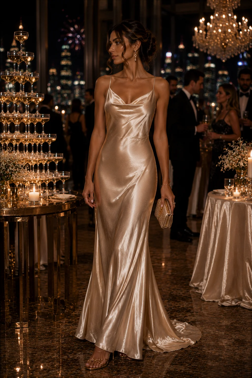 Outfit 2: The Champagne Silk Bias Cut