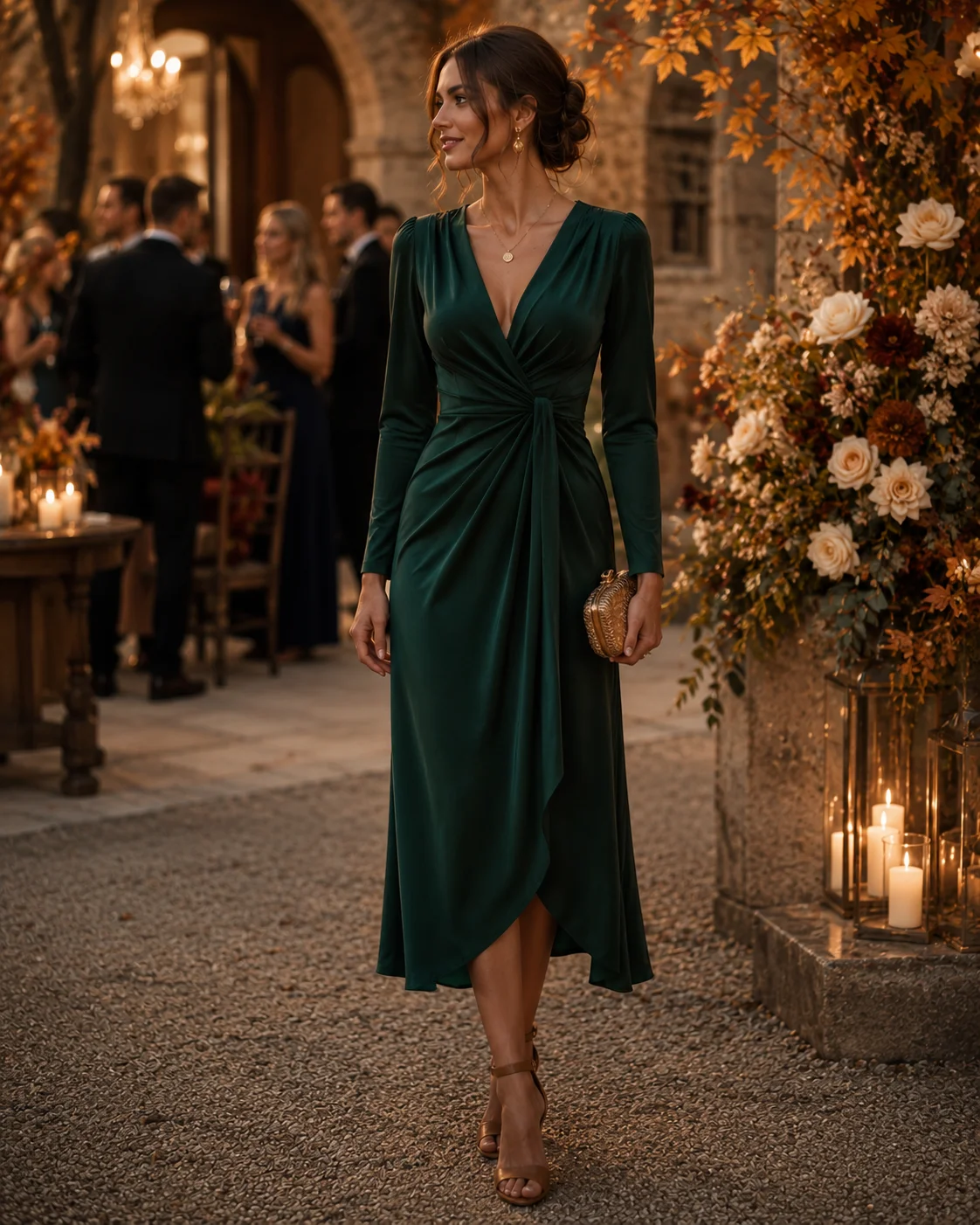 Outfit 3: The Forest Green Wrap Dress