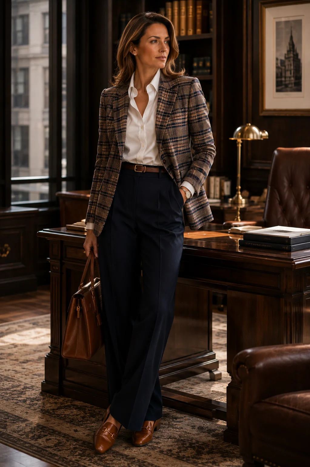 Outfit 4: The Plaid Blazer Work Look