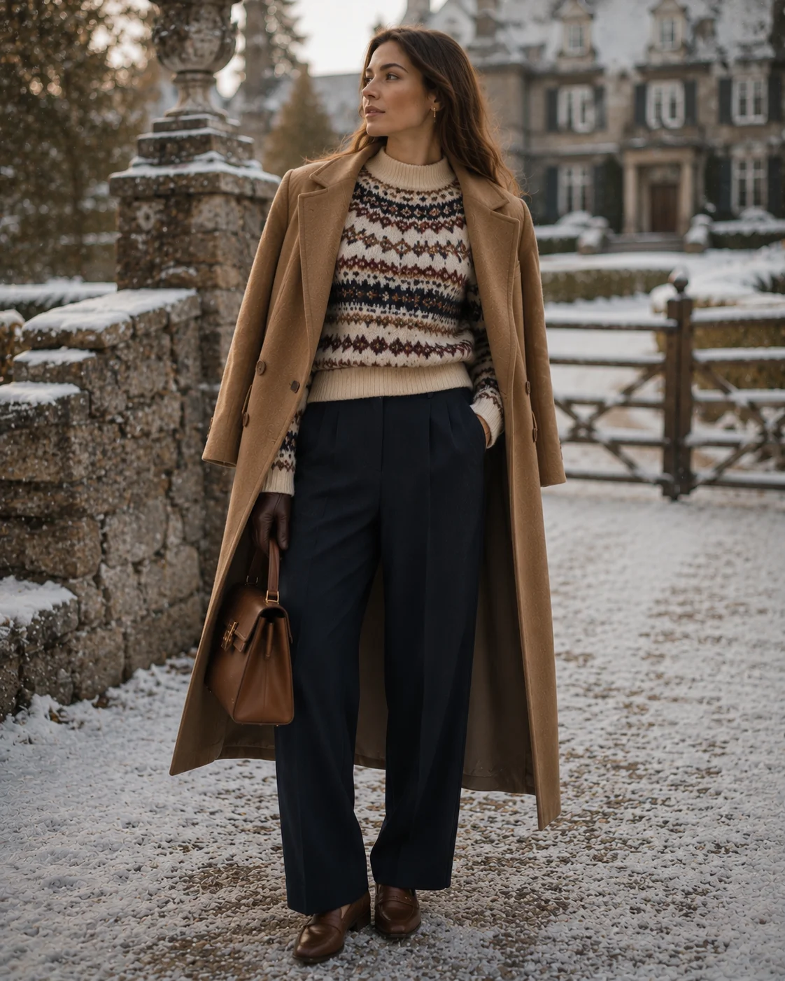 Outfit 5: The Heritage Knit Old Money Winter
