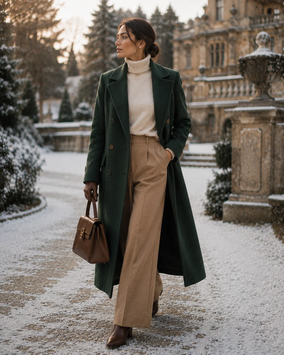Outfit 6: The Forest Green Old Money Winter