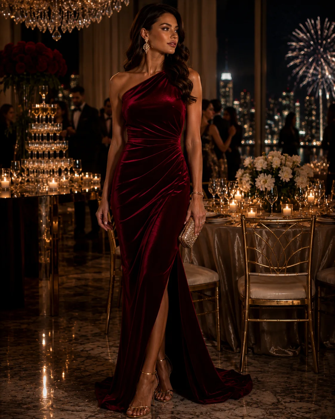 Outfit 6: The Velvet Deep Red