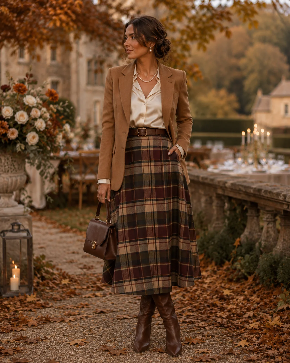 Outfit 7: The Plaid Midi Skirt Look
