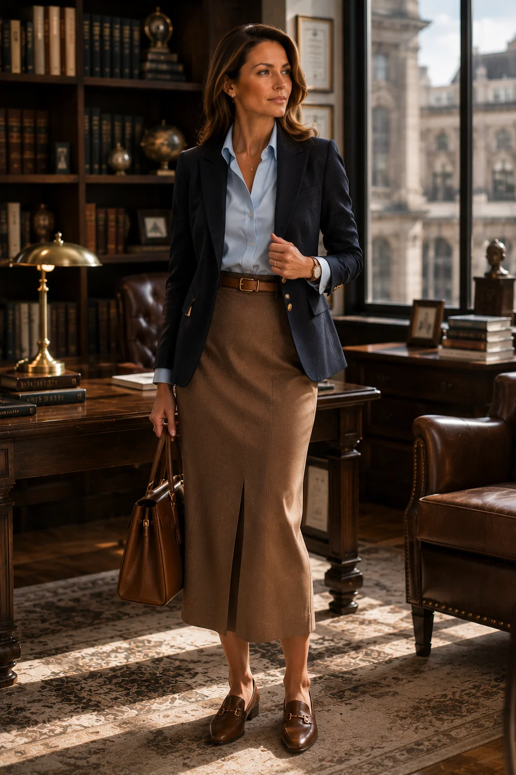 Outfit 9: The Oxford Shirt and Tailored Skirt