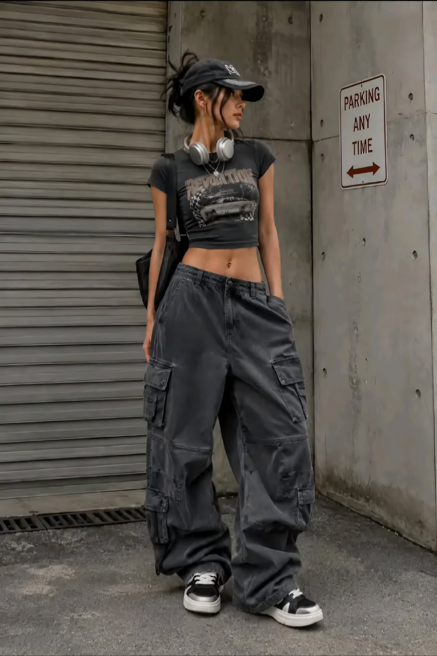 Outfit 15: The Dark Grey Minimal Y2K