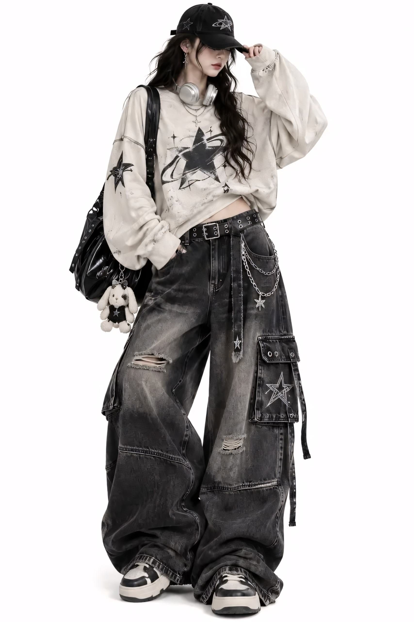 Outfit 3: The Washed Black Grunge Y2K
